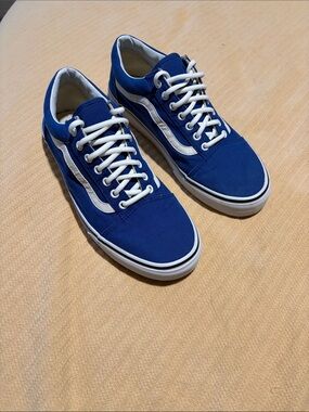 Vans Classic Old Skool Sneakers - Royal Blue & White size 10